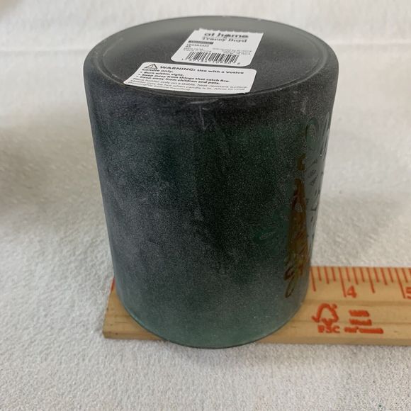 3 Glass Candle Holder Votive Tealight Christmas Holiday Snowflake Green Silver - Picture 11 of 16